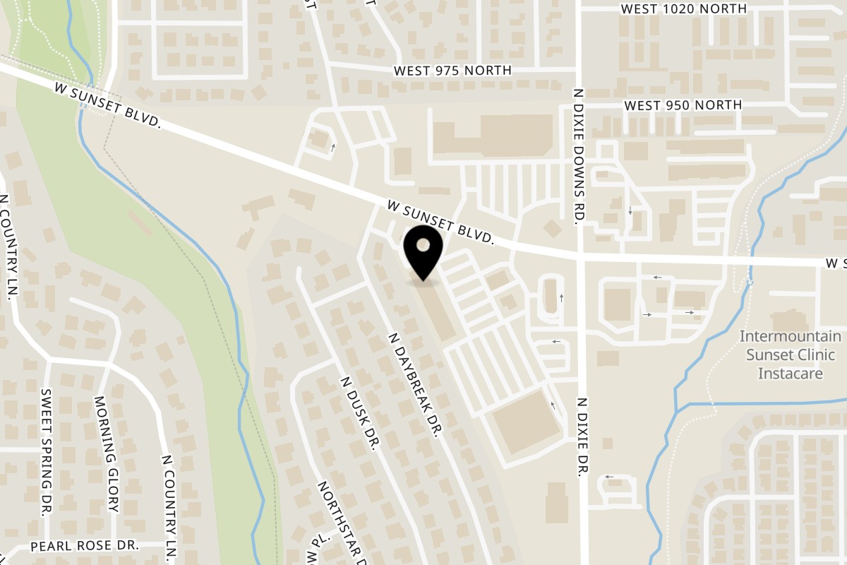 Map showing the location of Ochoa's Mexican Grill on 1973 W Sunset Blvd M in St. George